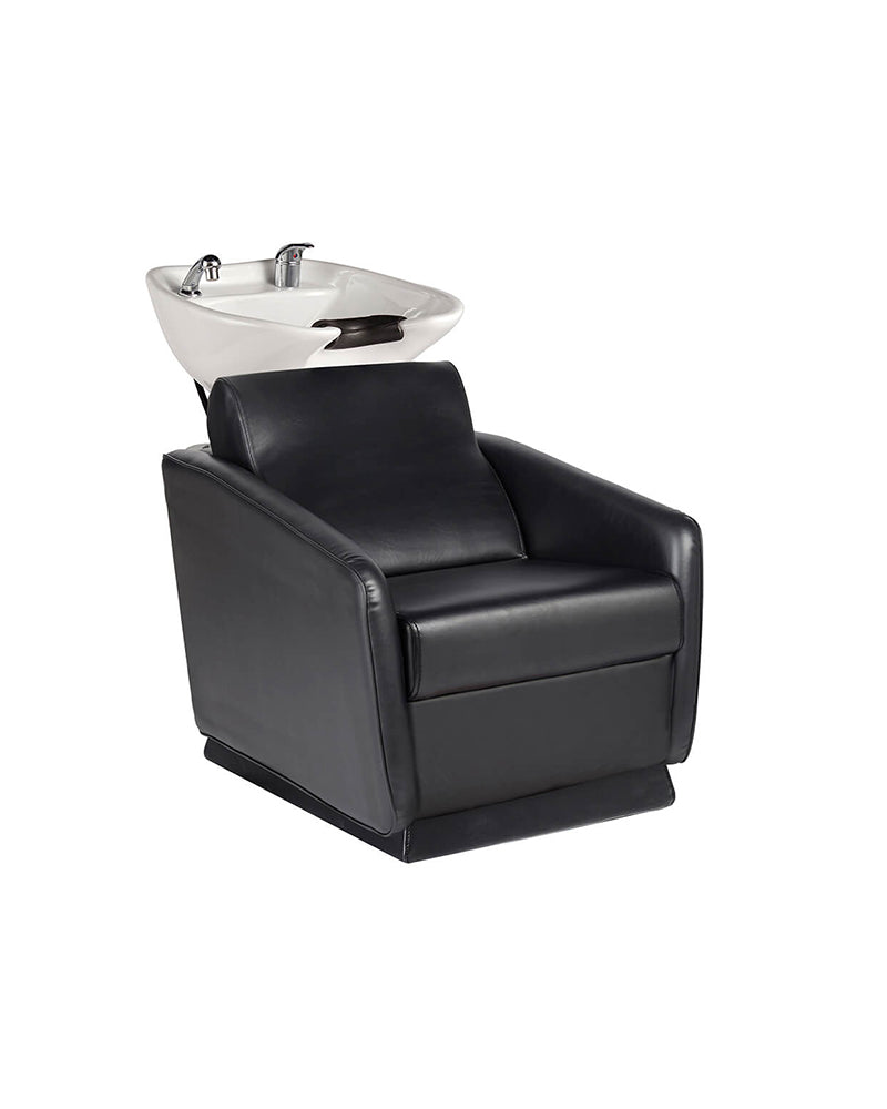 Black hairdressing starter kit with 2 styling stations, 1 washing unit and equipment