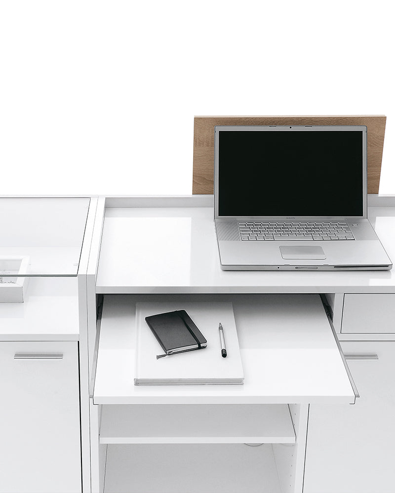 Light - White reception desk