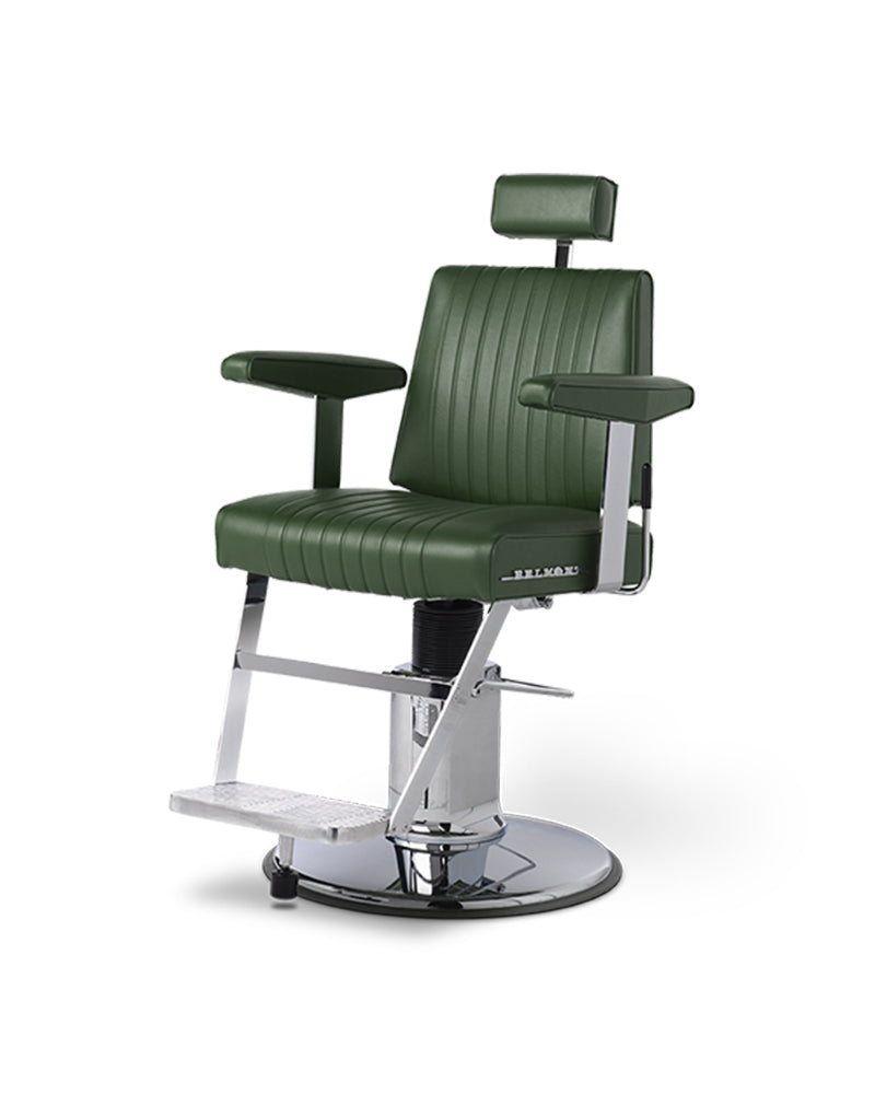 Dainty - Green barber chair in stainless steel