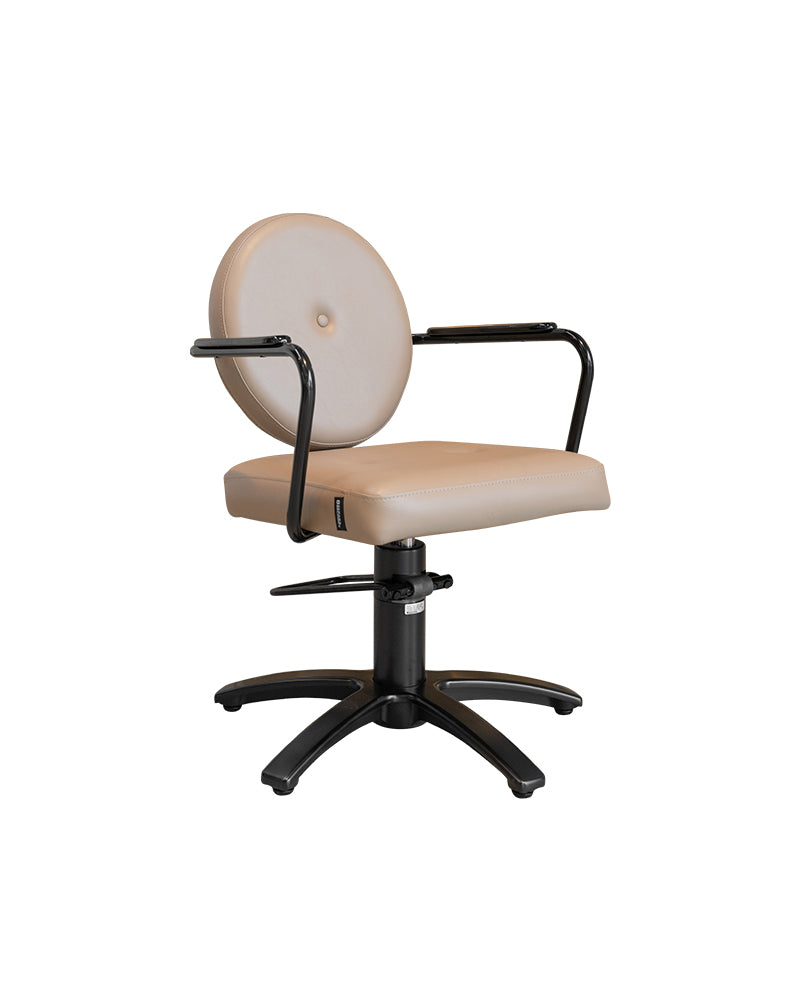 KU - Light brown hairdresser's chair - Black cross foot