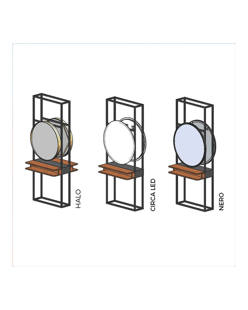 Mirror joiner - Black hairdressing control for mirrors - Double-sided