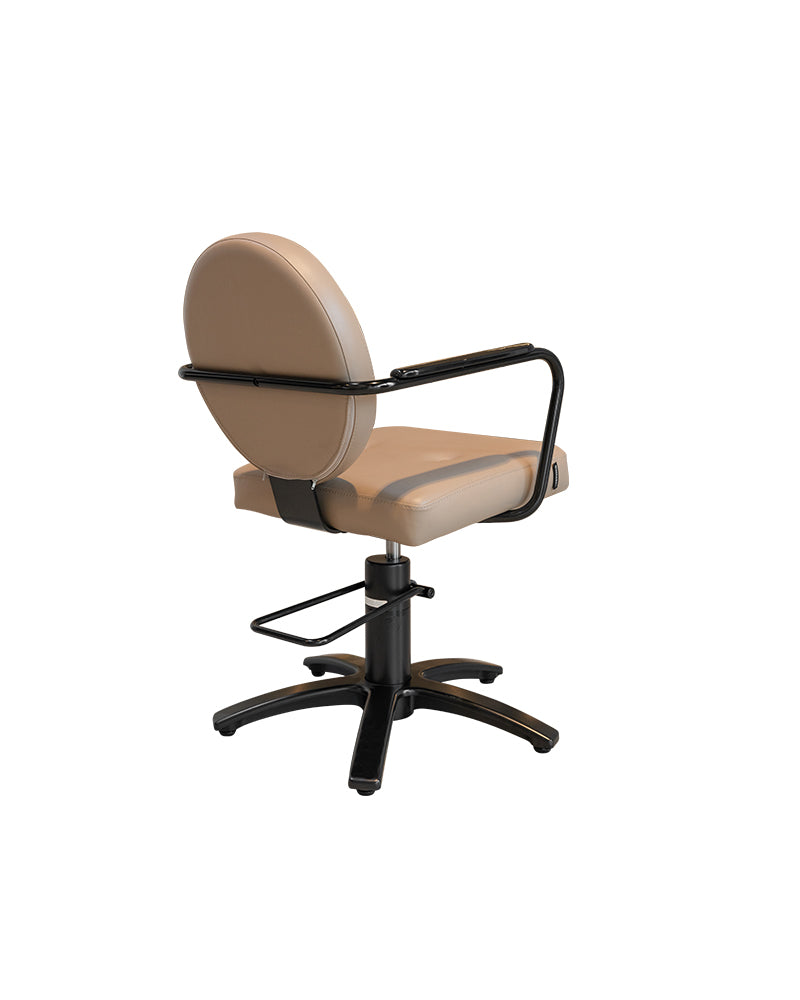 KU - Light brown hairdresser's chair - Black cross foot