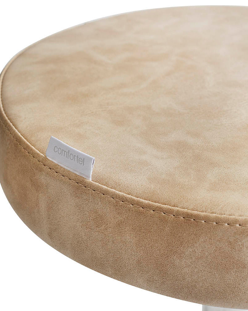 Round Sand - Beige cutting chair - Chrome cross foot