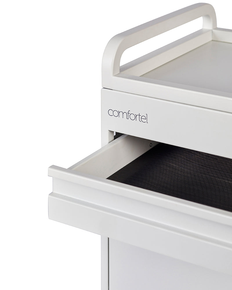 Studio 3 - White trolley - 3 drawers and extra table top