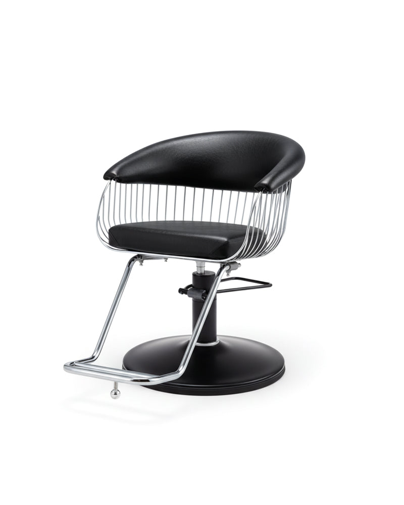 Harp - Black hairdresser's chair - Black plate foot