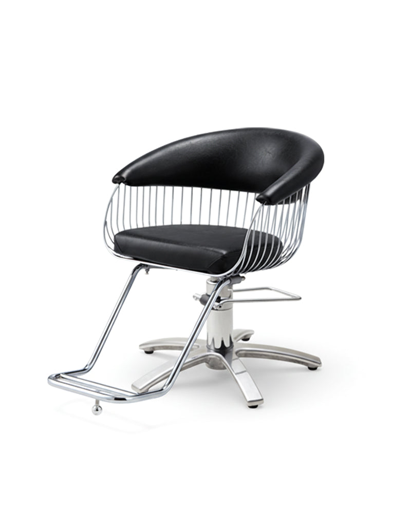 Harp - Black hairdresser's chair - Chrome cross foot