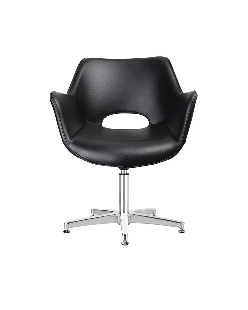 Chloe Black - Black Waiting Chair - Chrome Cross Leg