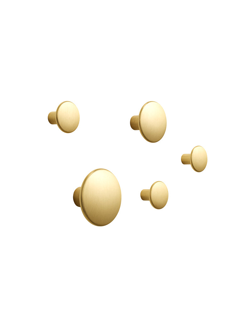 Dots - Hook in brass - 5 pcs.
