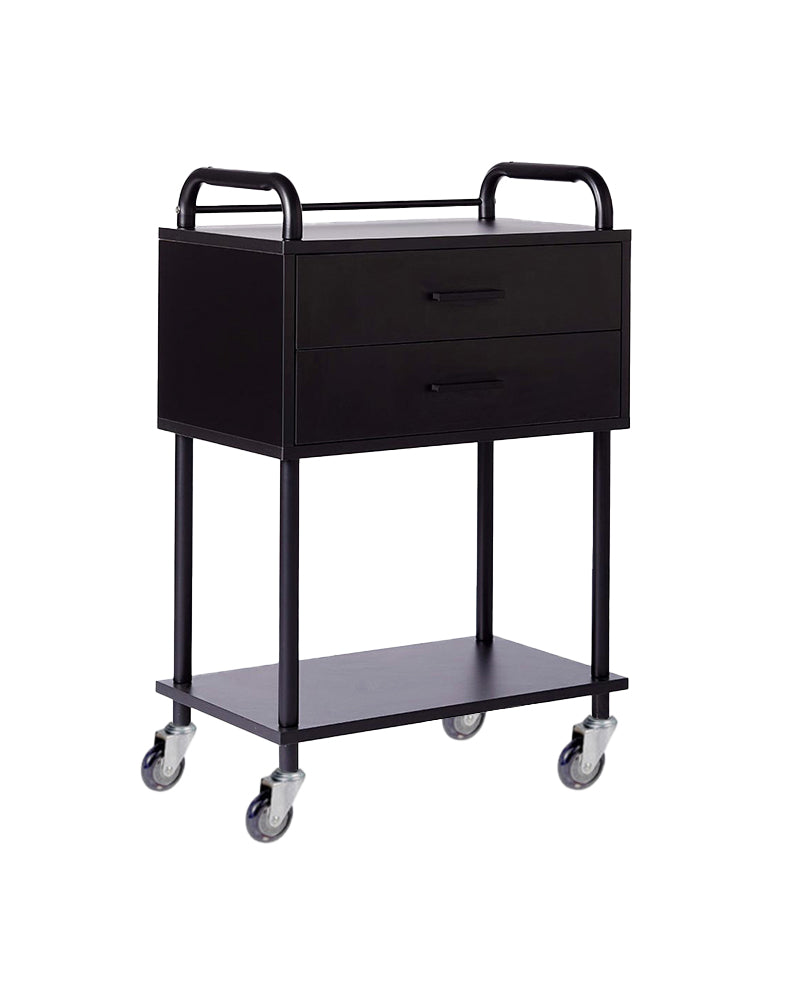 Clara 2 - Black Rolling table - Hair-repellent wheels