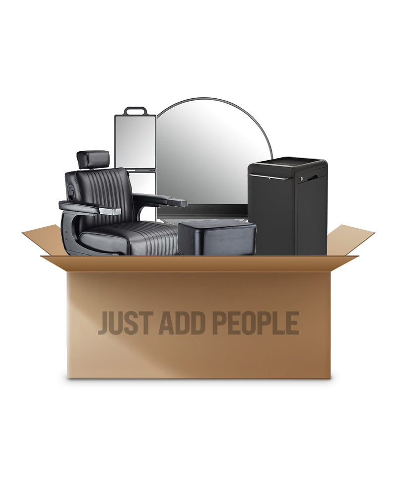 Black barber starter kit with equipment