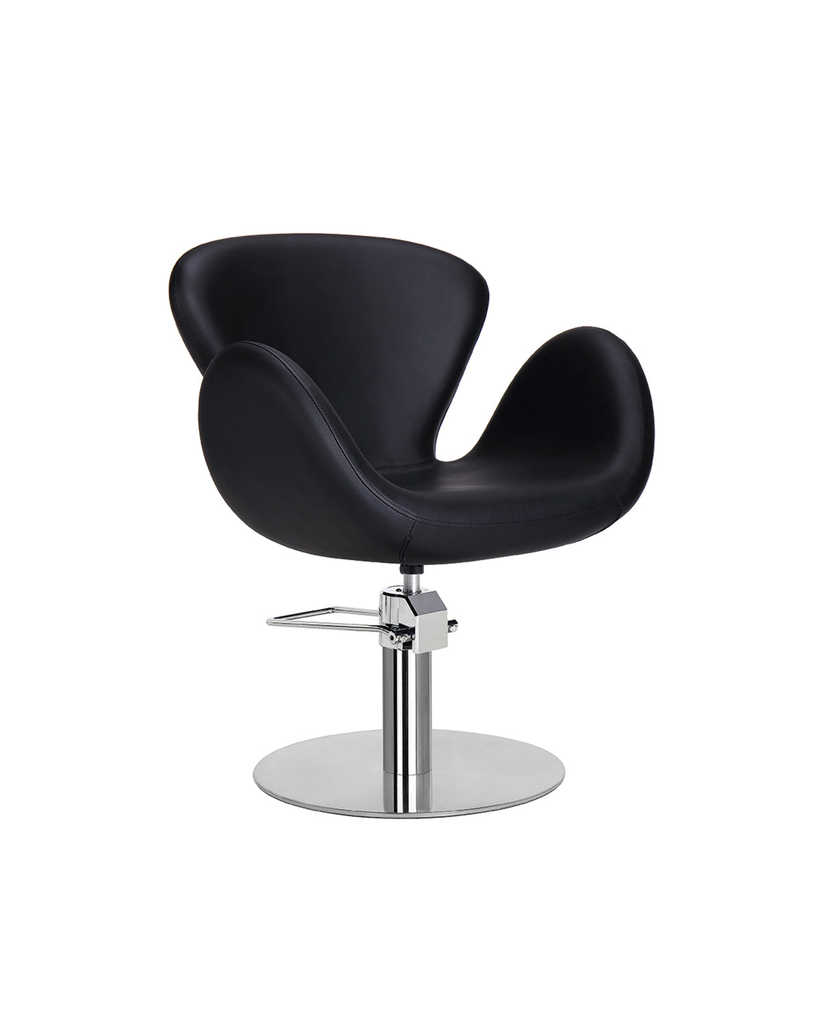 Chloe - Black styling chair with chrome round base