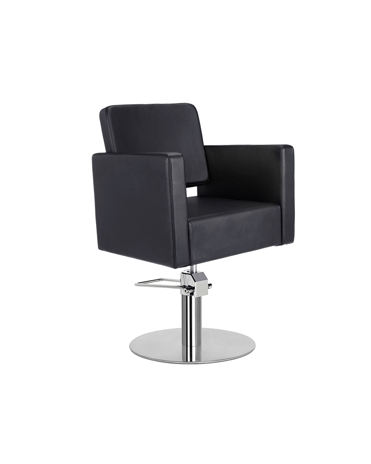 Dora - Black styling chair with chrome round base