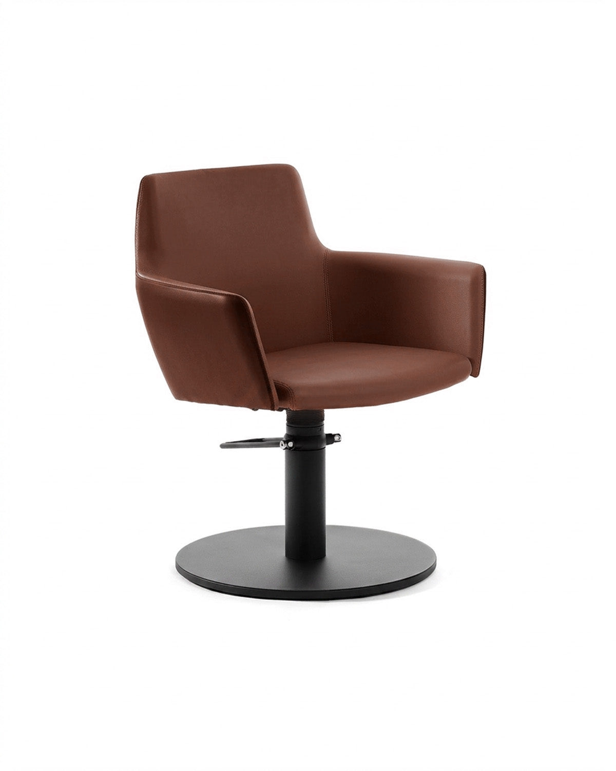 Greiner 38 - Brown styling chair with black round base