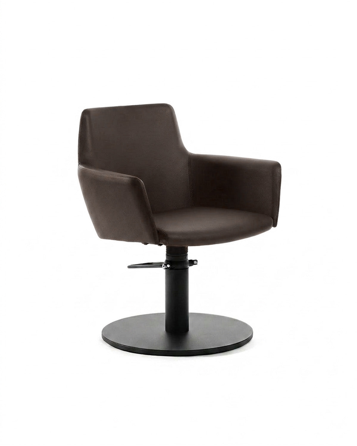 Greiner 38 - Brown styling chair with black round base