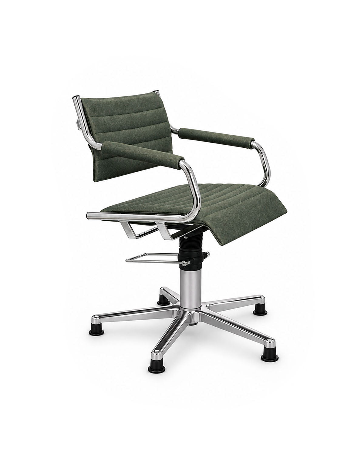 Greiner 59 SuperTex - dark green styling chair with chrome cross base