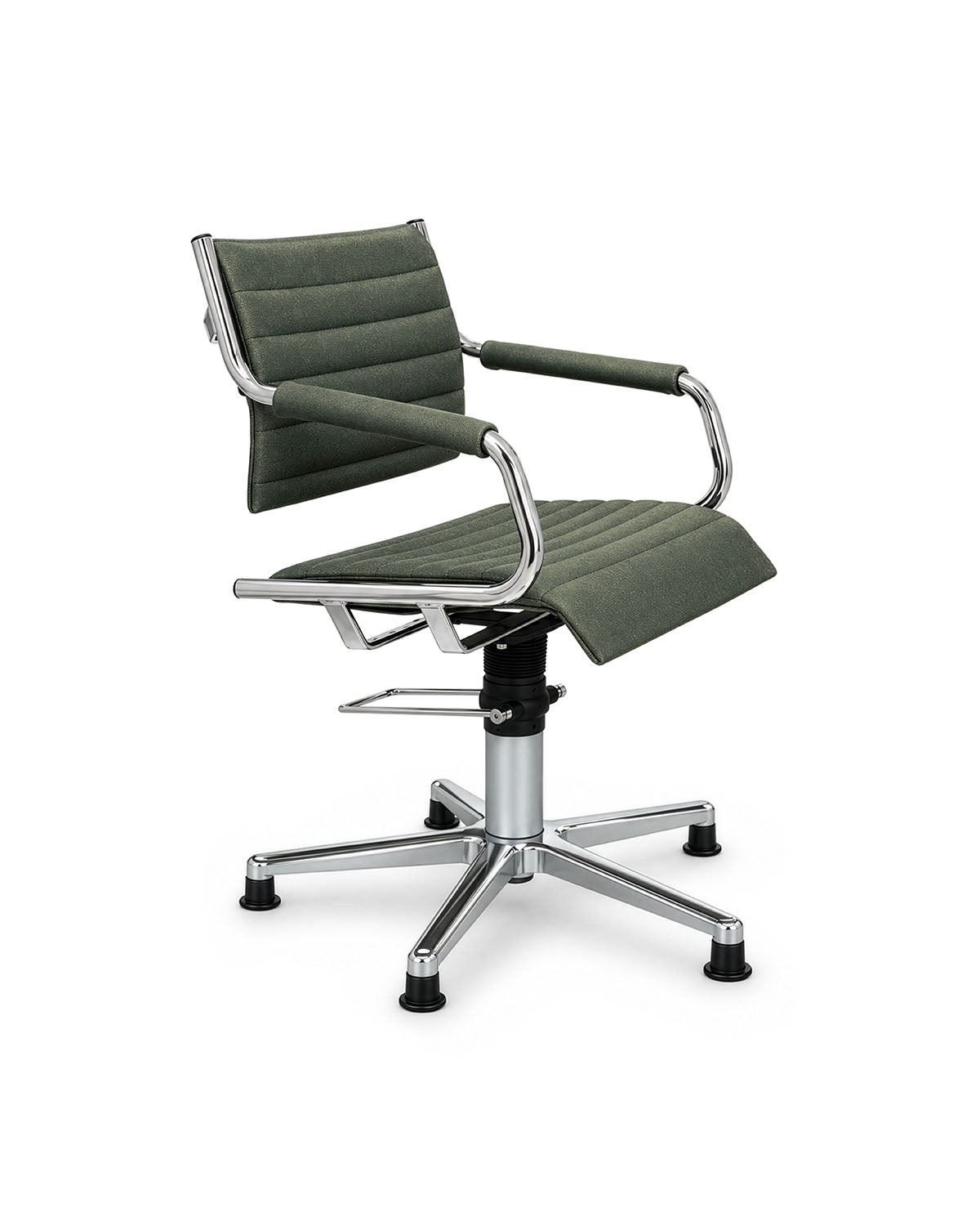 Greiner 59 SuperTex - dark green styling chair with chrome cross base