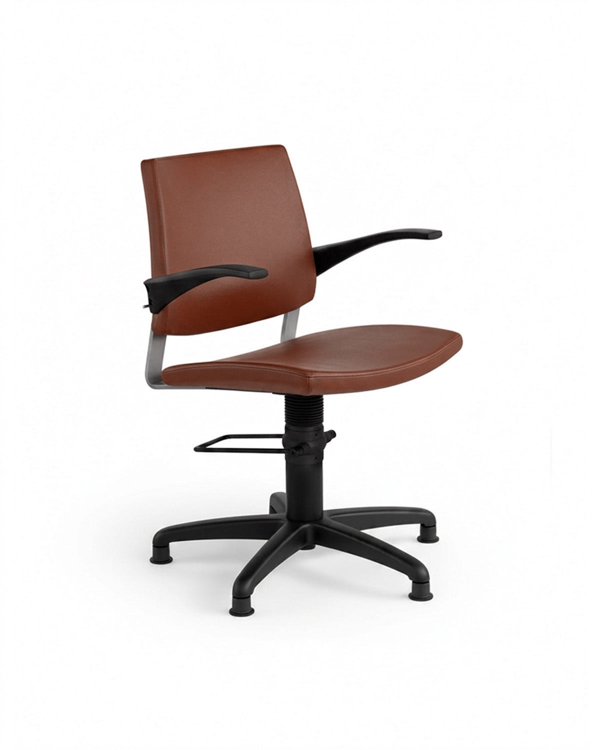 Greiner 22 - Brown styling chair with black cross base