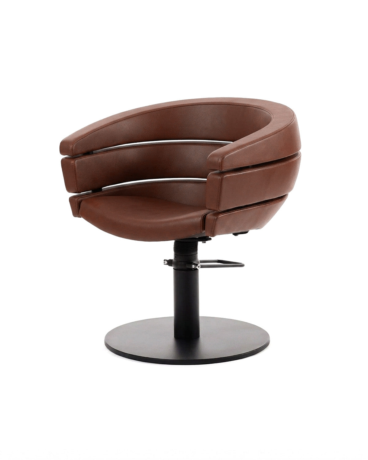 Greiner 55 - Brown styling chair with black round base