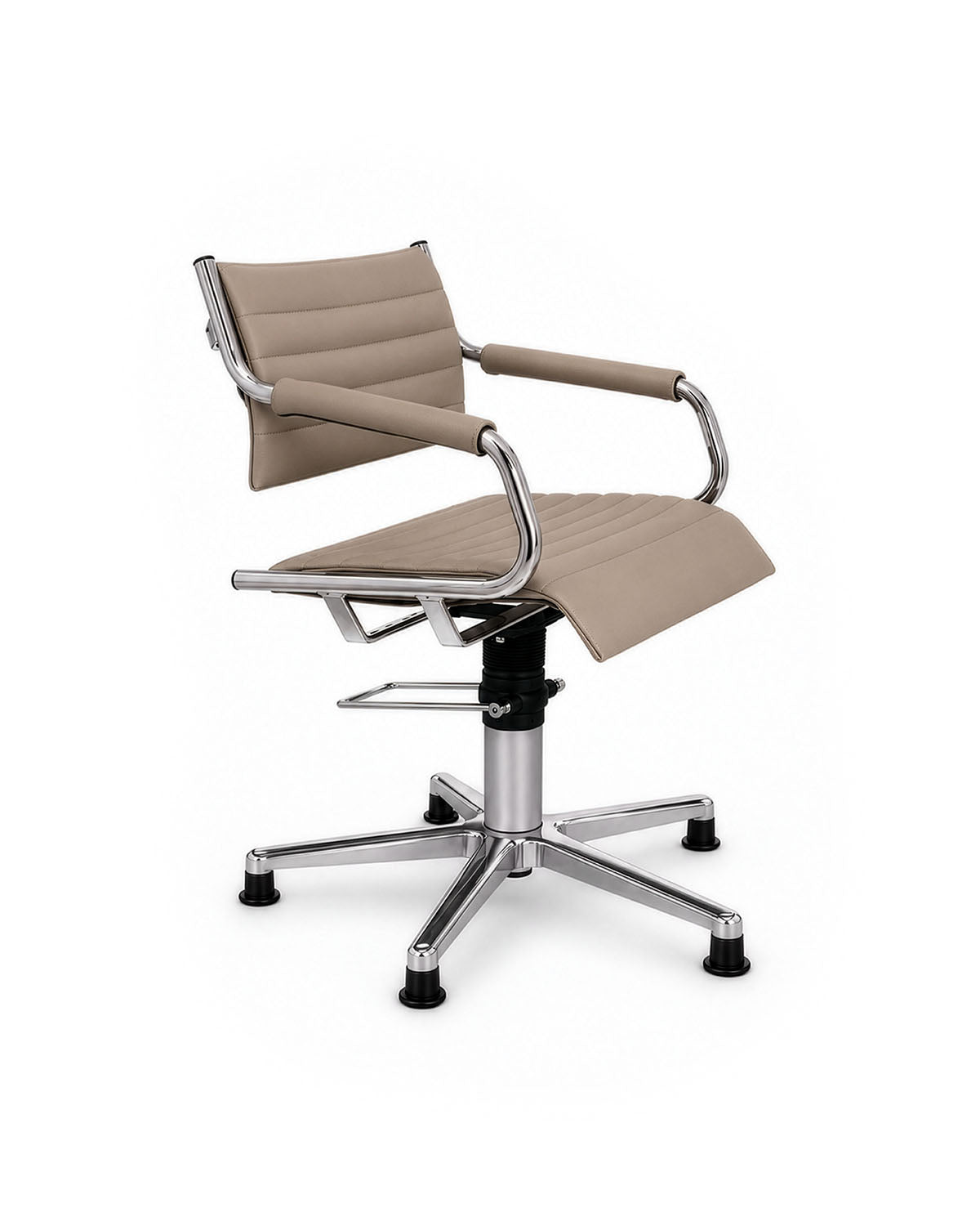 Greiner 59 - beige styling chair with chrome cross base