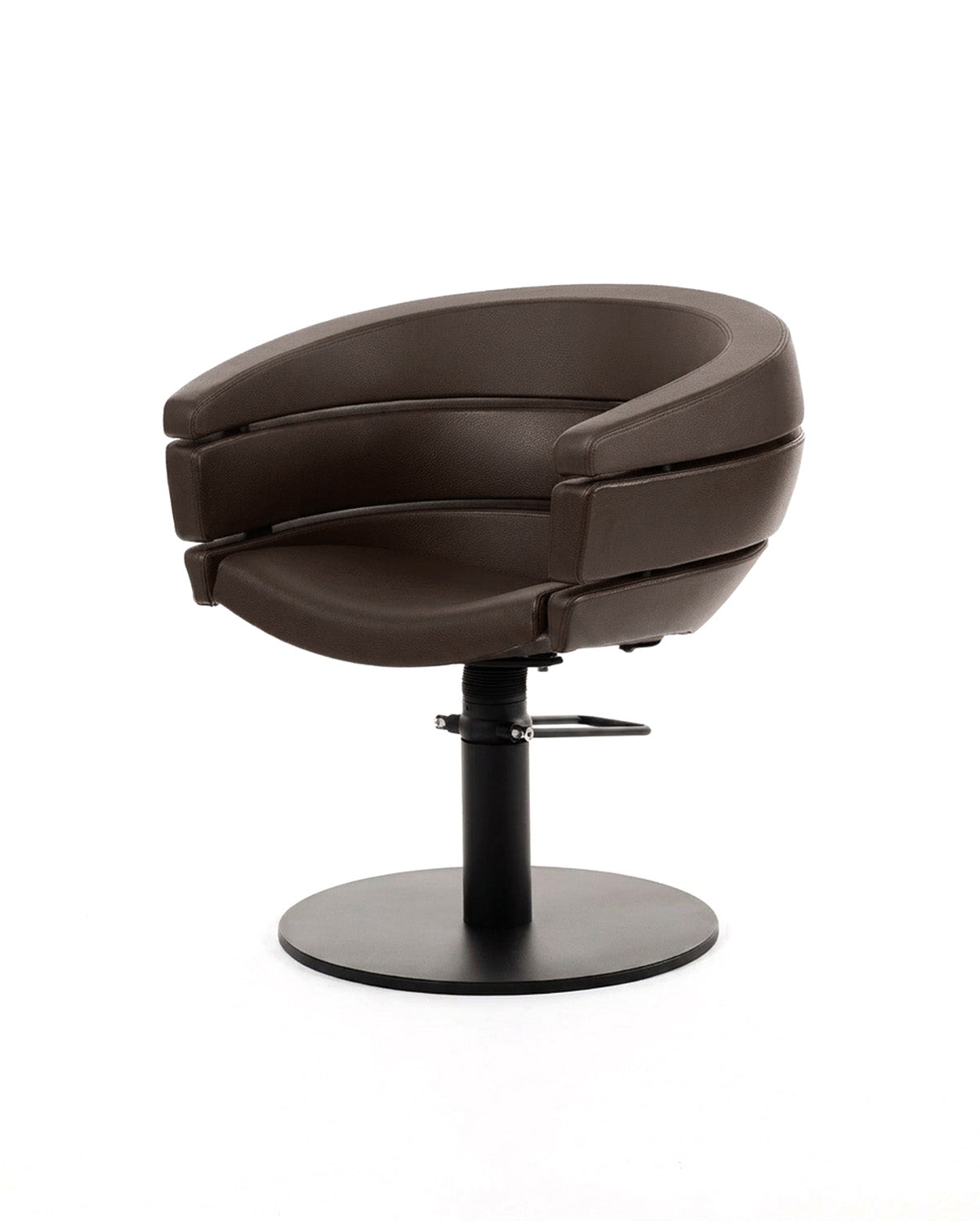 Greiner 55 - Brown styling chair with black round base