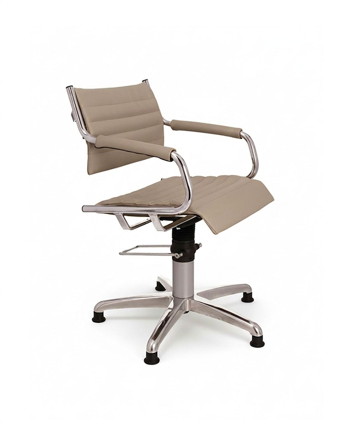 Greiner 59 - beige styling chair with chrome cross base