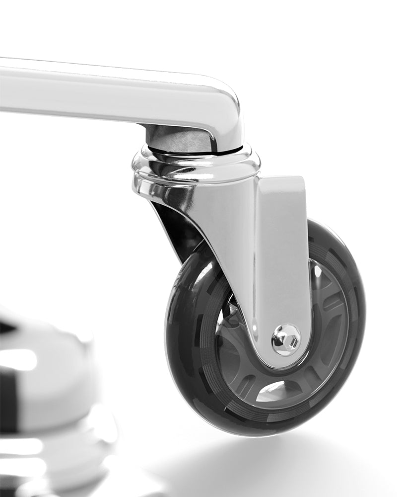 Round Sand - Beige cutting chair - Chrome cross foot