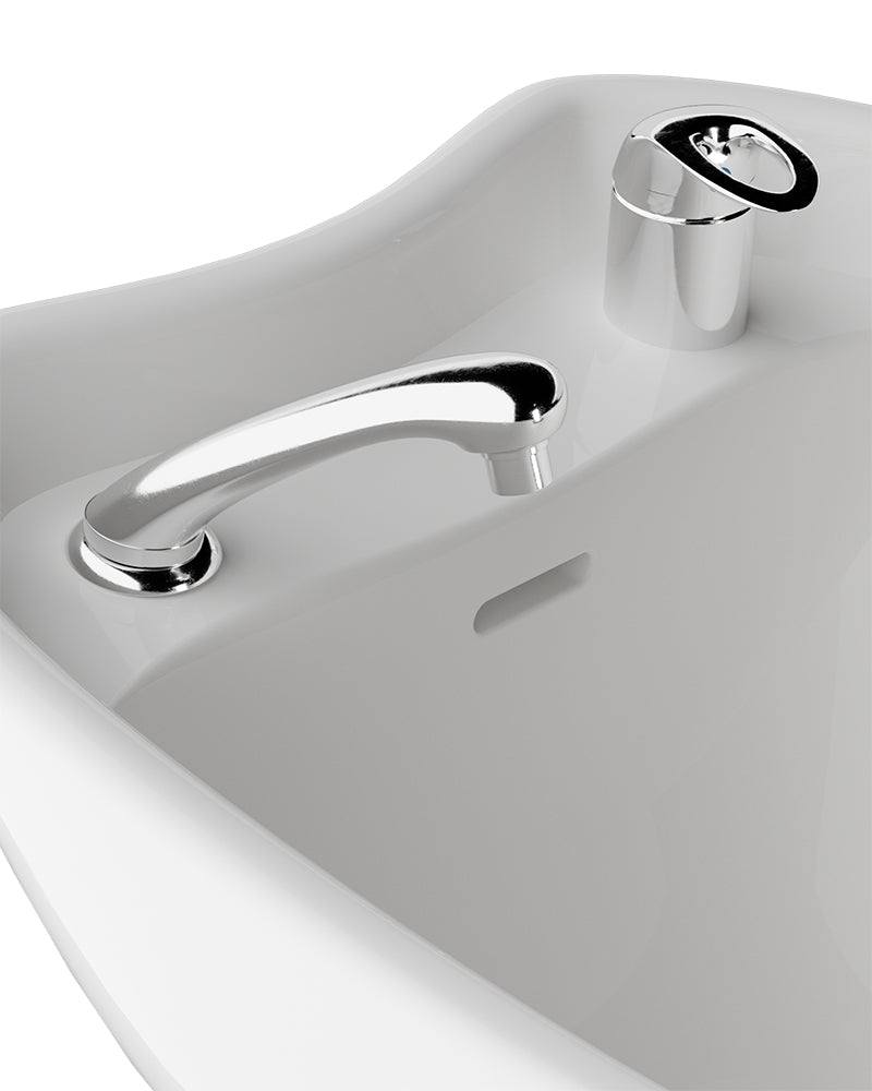 Basin Stand XL - Black column sink - White basin