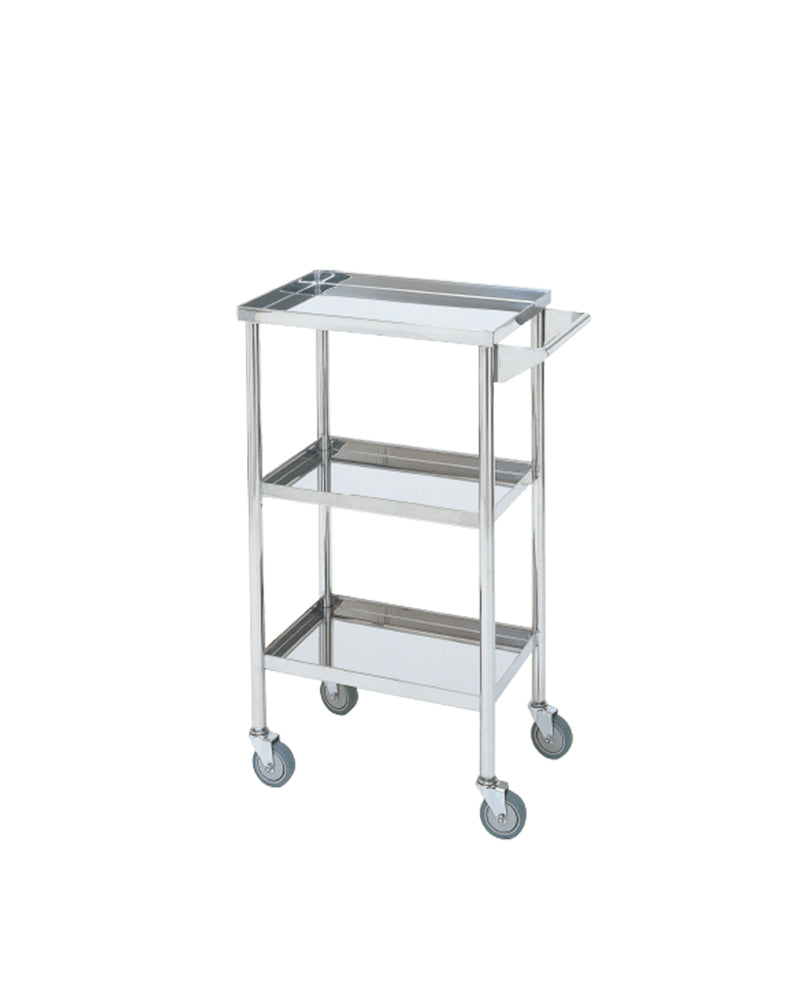MN01 - Rolling table in stainless steel - 2 shelves