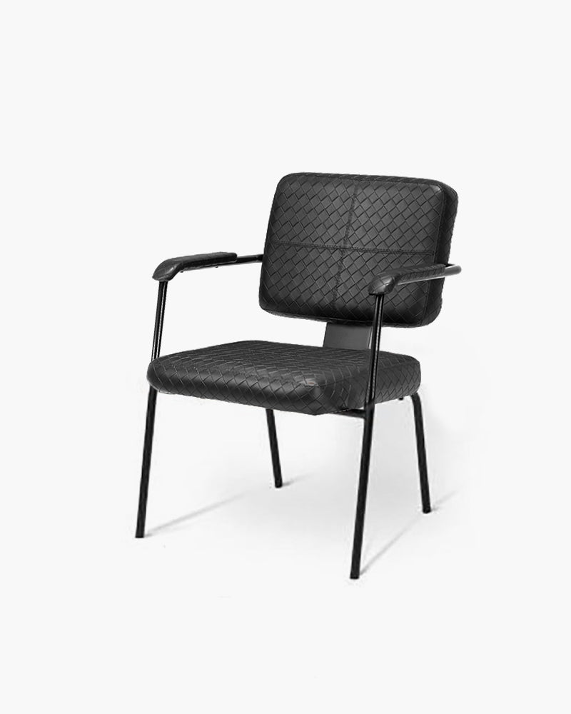 Shiki - Black patterned waiting chair - Black legs