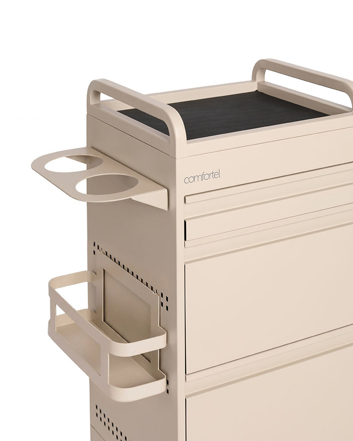 Studio 3 - Beige trolley with 3 drawers and pull-out shelf