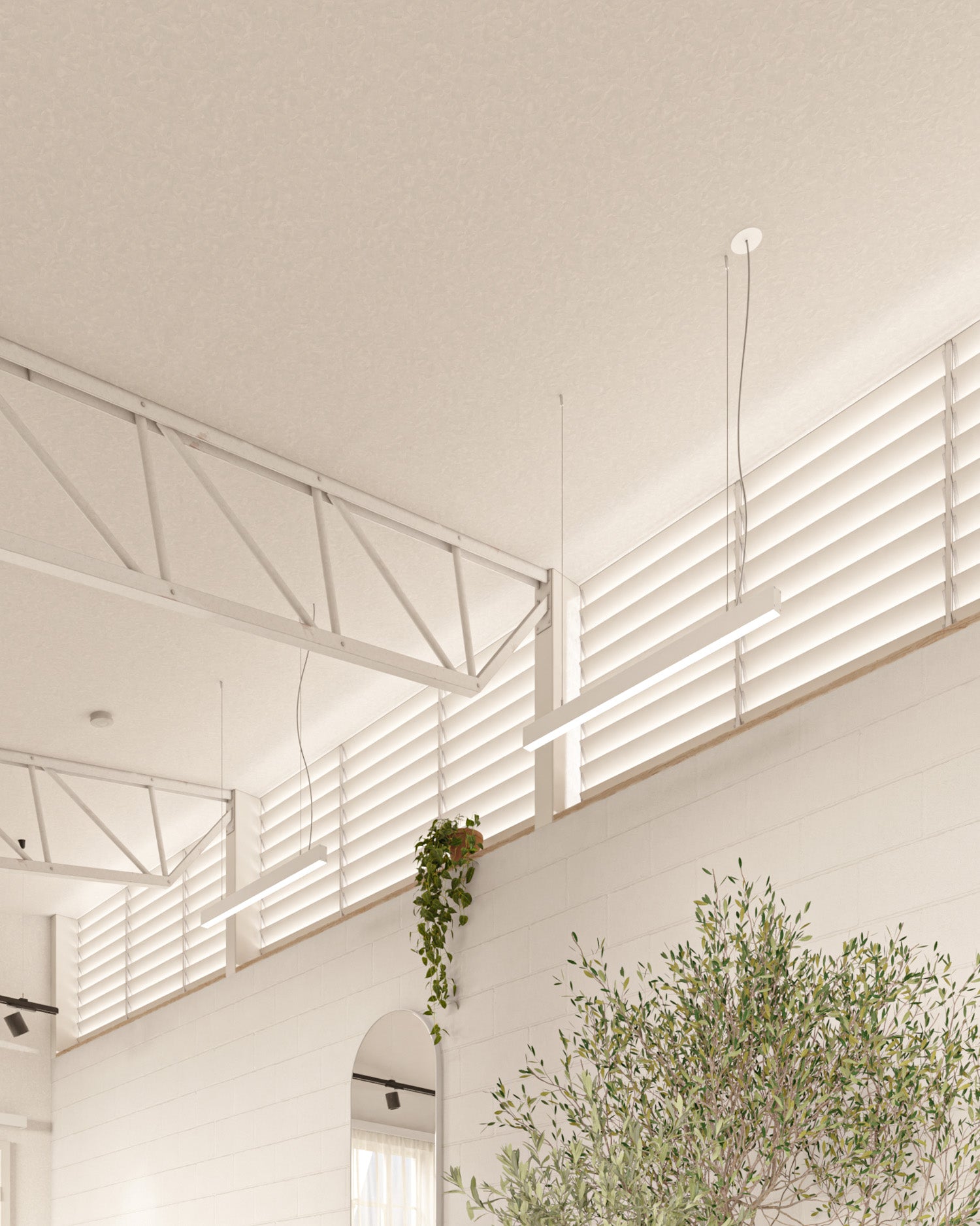 Sunbeam LED - White hairdressing light in steel wire