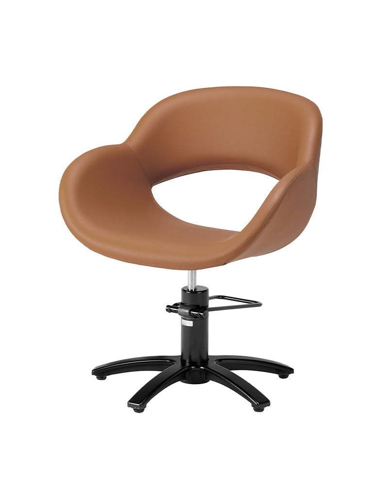 Thea - Cognac styling chair with black X base