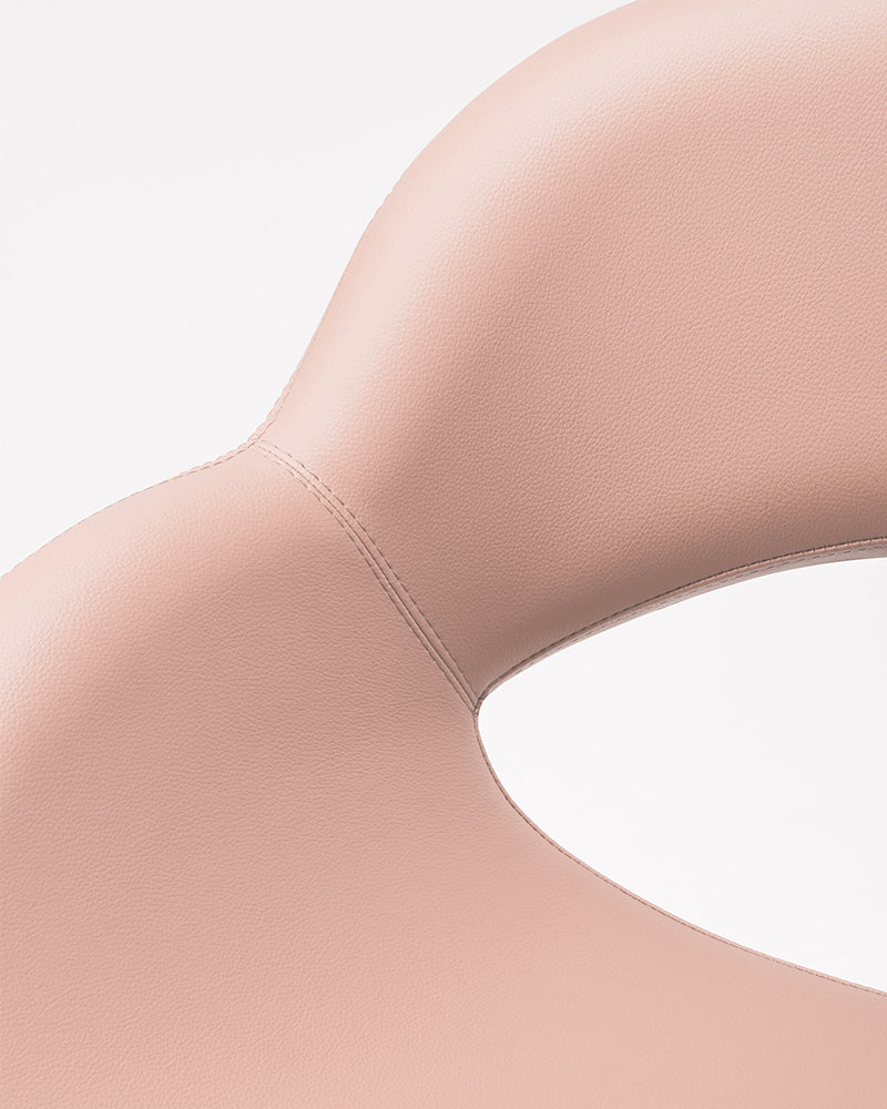 Thea - Pink styling chair with chrome X base