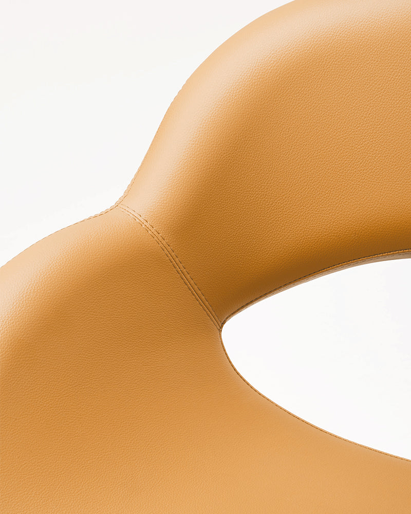 Thea - Orange styling chair with chrome X base