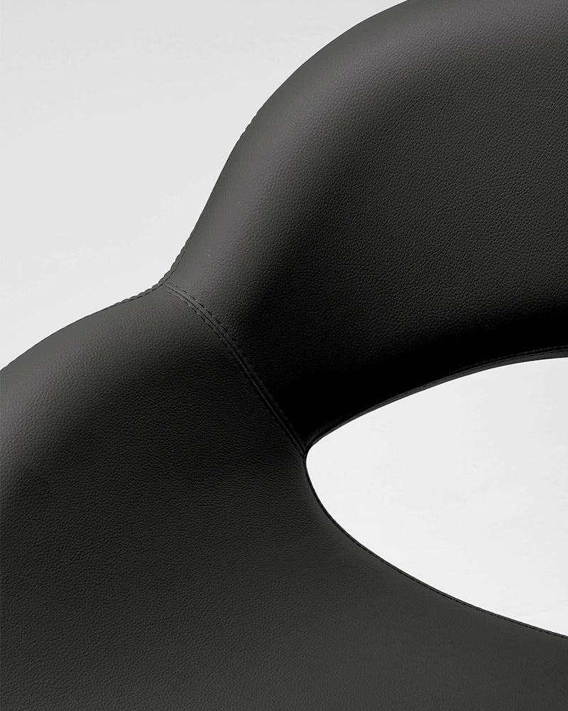 Thea - Black styling chair with chrome X base