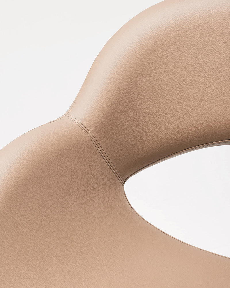 Thea - Beige styling chair with black O base