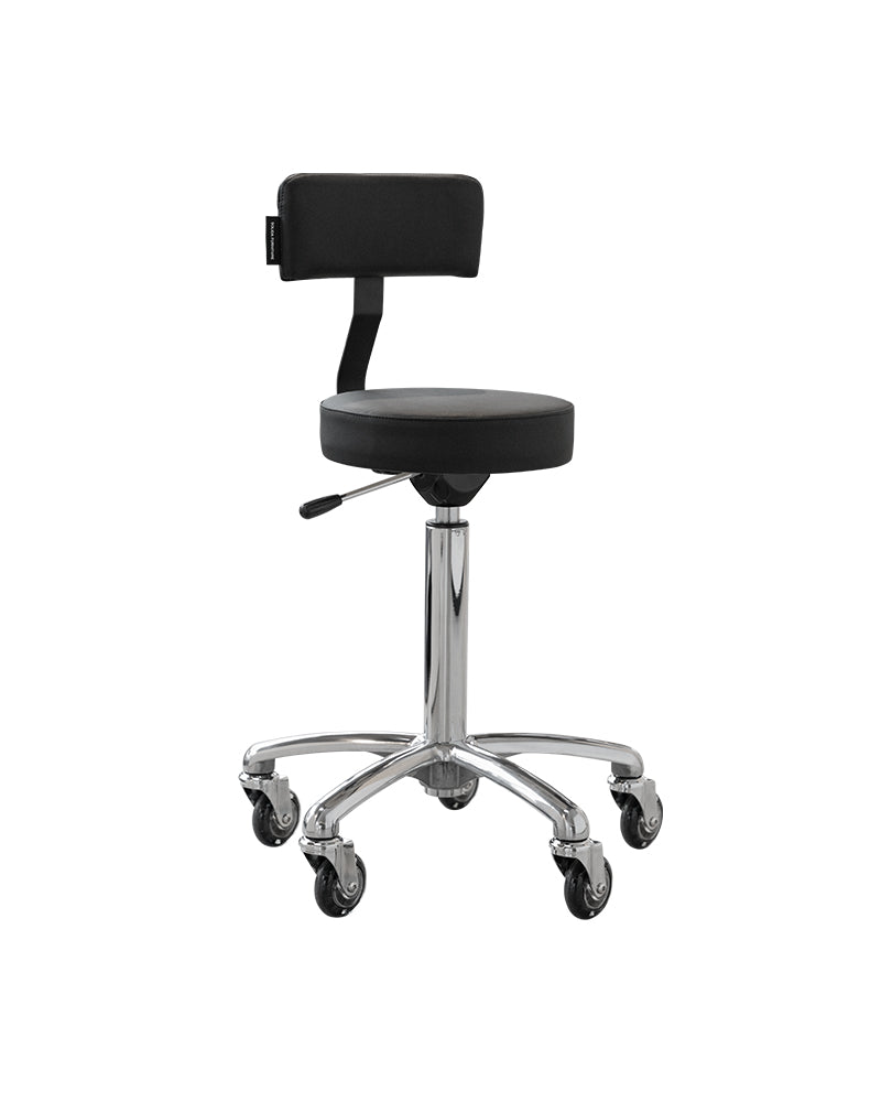 Rolio - salon stool with backrest roller wheels