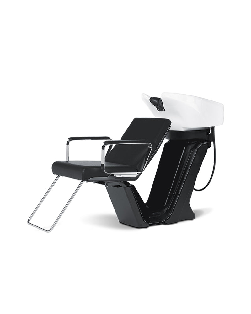RS Adria II - Black washstand - Built-in footrest - White basin