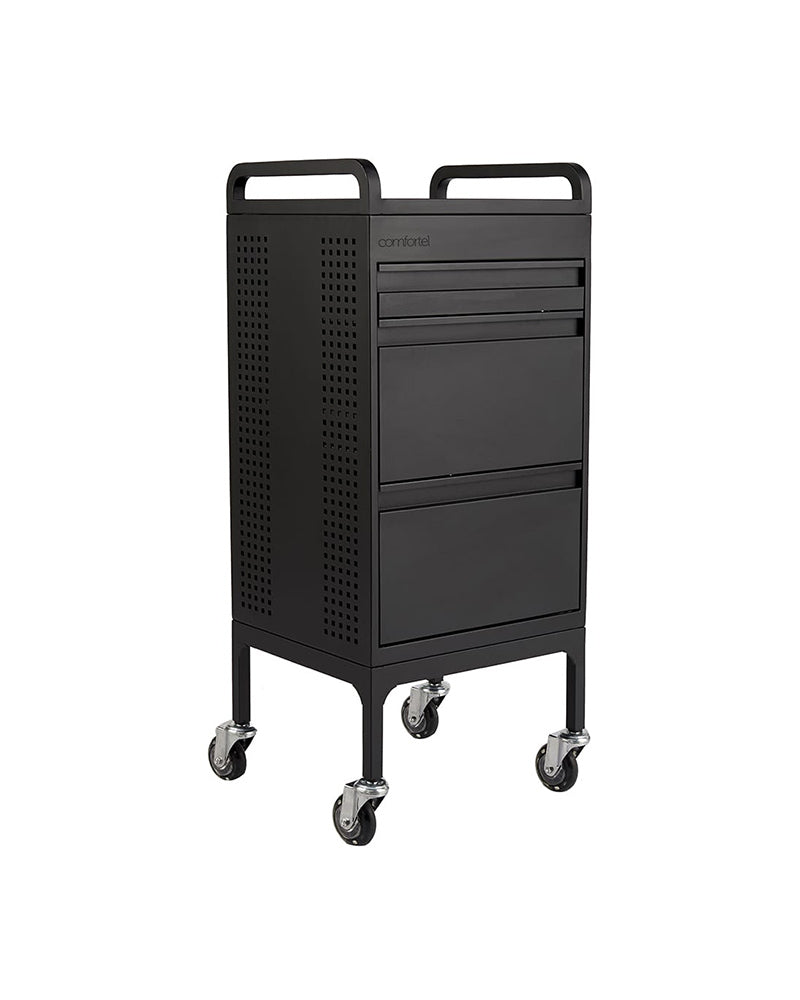 Studio 3 - Black trolley - 3 drawers and extra table top